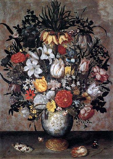 Ambrosius Bosschaert Flowers in a Chinese Vase